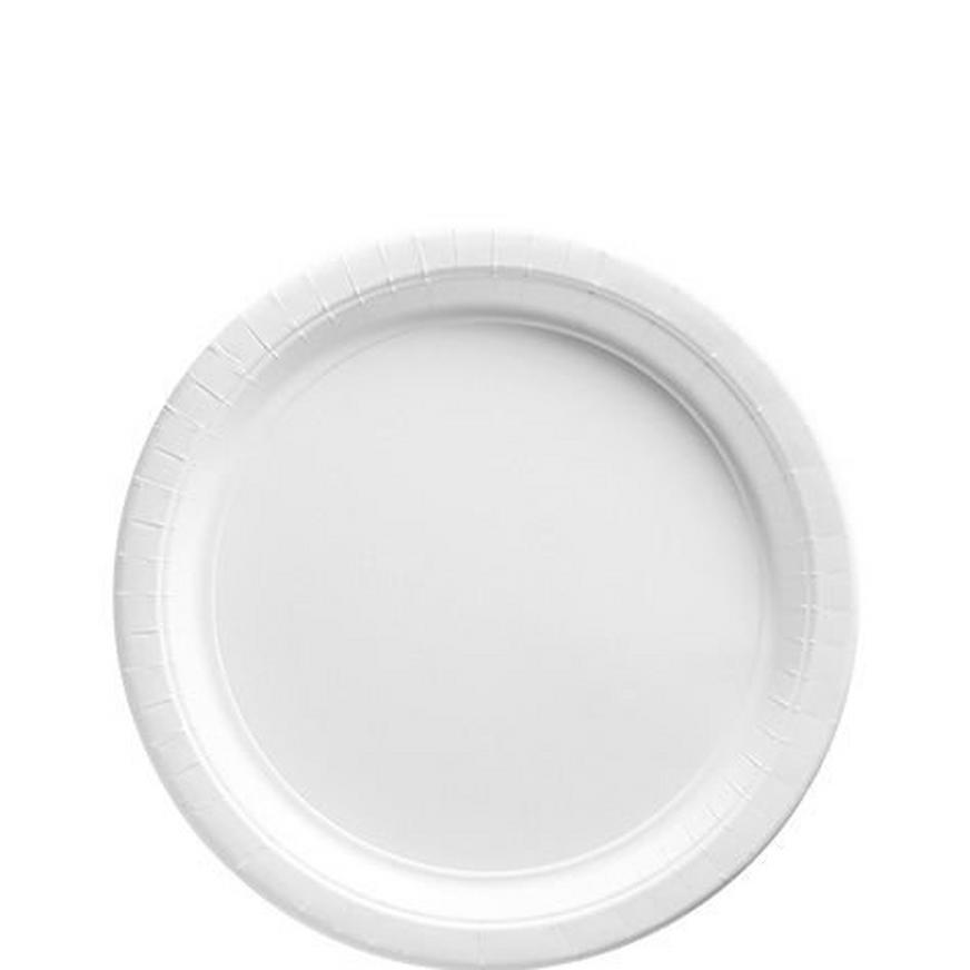White Paper Dessert Plates, 6.75in, 20ct