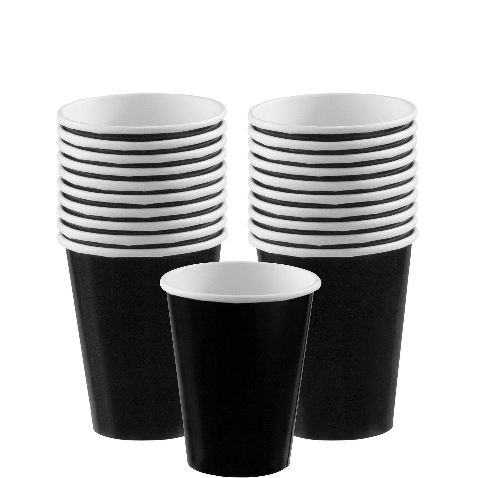 Matte Black Party Paper Cups Set of 32 Black Party Decor 