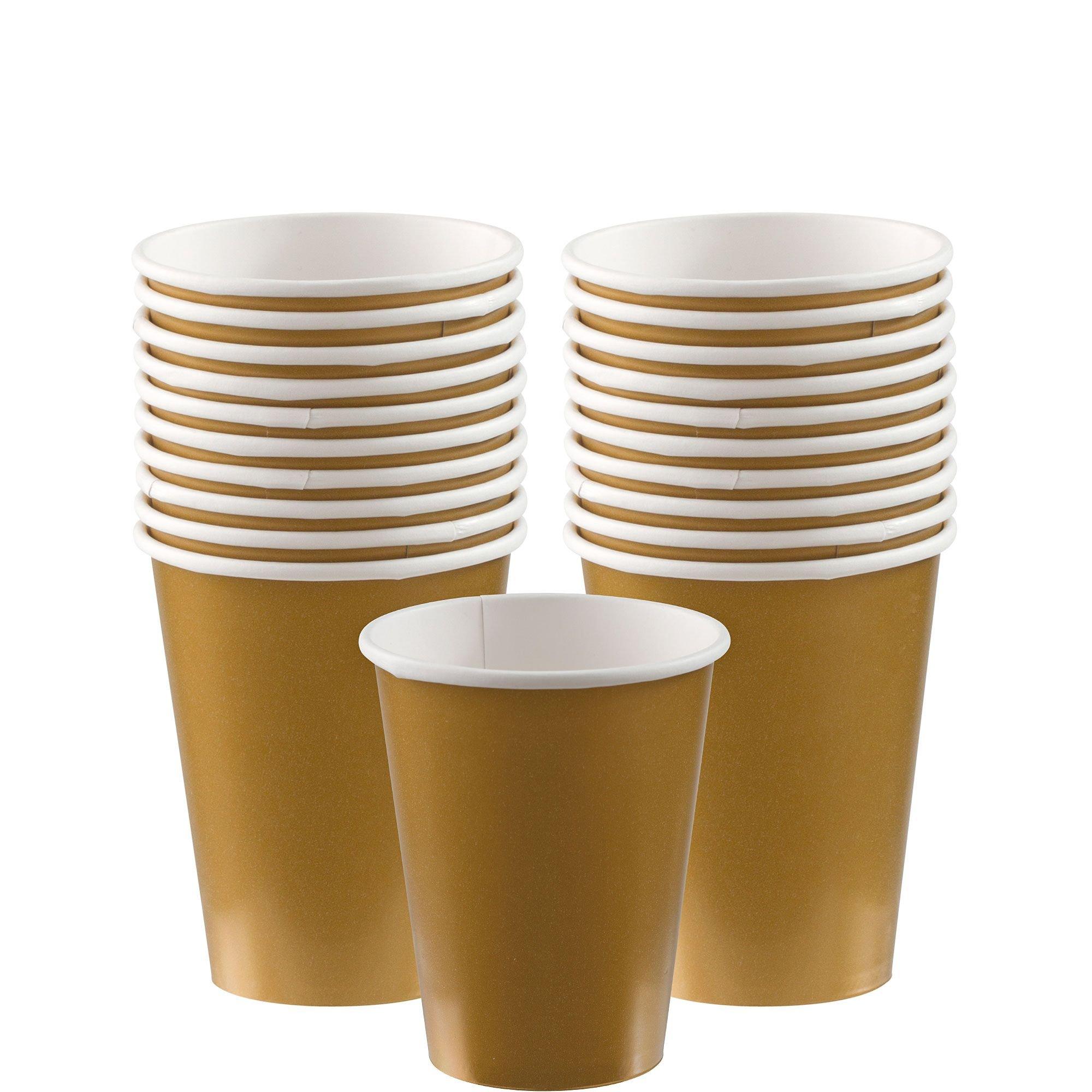 Metallic Gold Plastic Cups - 20 Ct.