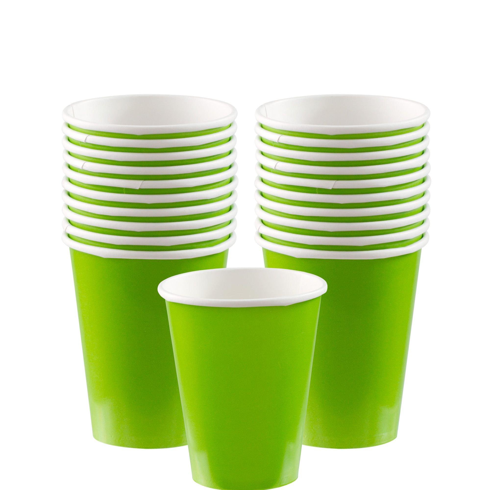 Lime Green Plastic Cups - 20 Ct.