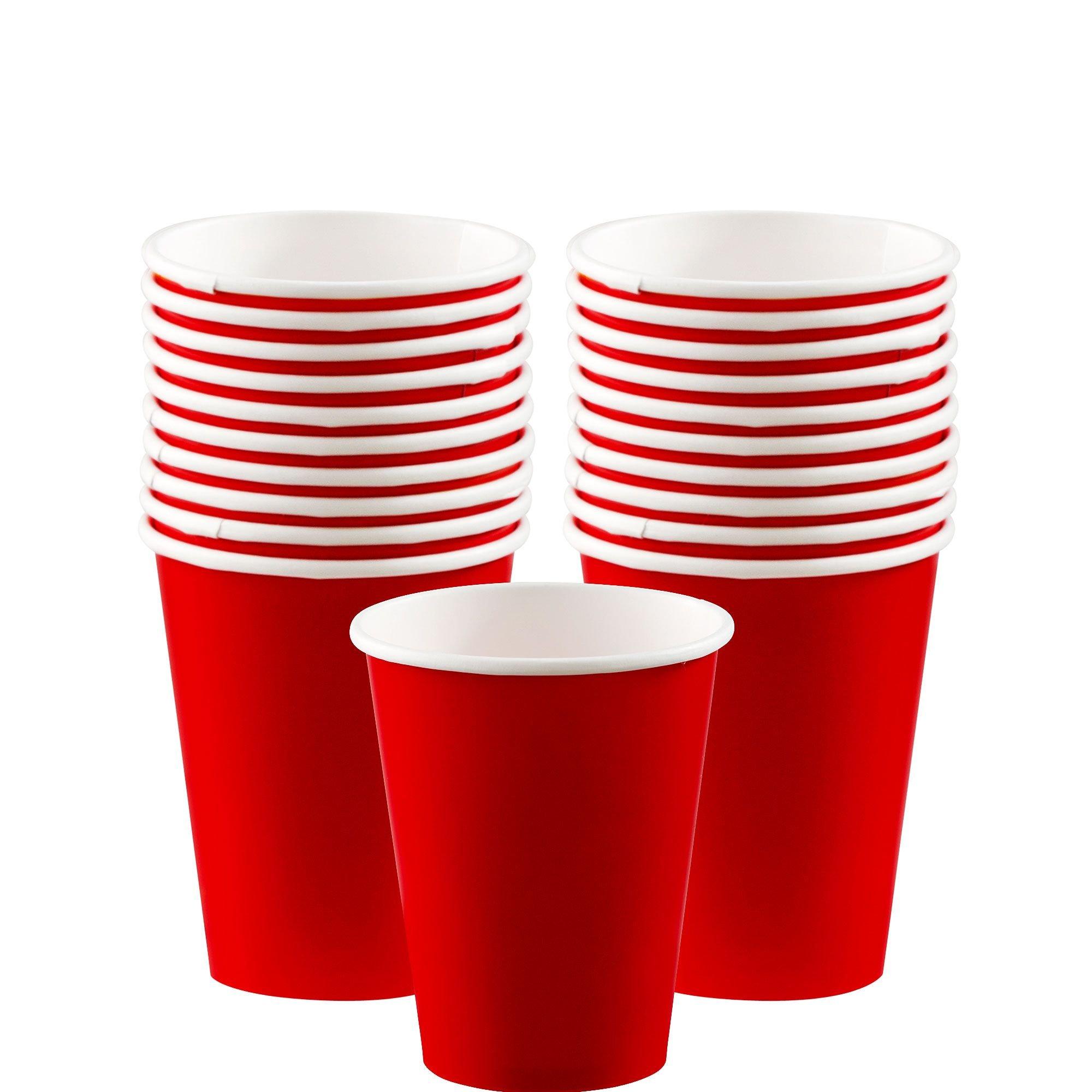 50pcs Simple Disposable Cup, Red Paper Cup, For Party