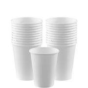 50 Pack Disposable Coffee Drinking Paper Cups Netko White 12 Oz Paper Cups 