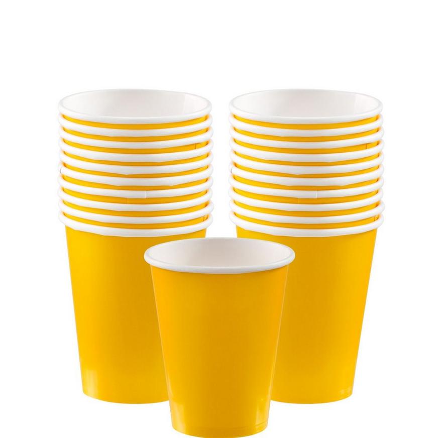 Sunshine Yellow Paper Cups 20ct