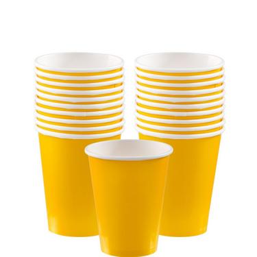 Sunshine Yellow Paper Cups 20ct 9oz