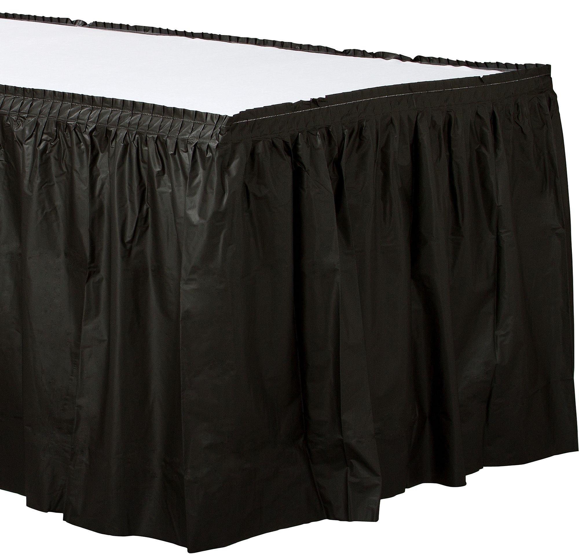 Black Plastic Table Skirt, 21ft x 29in