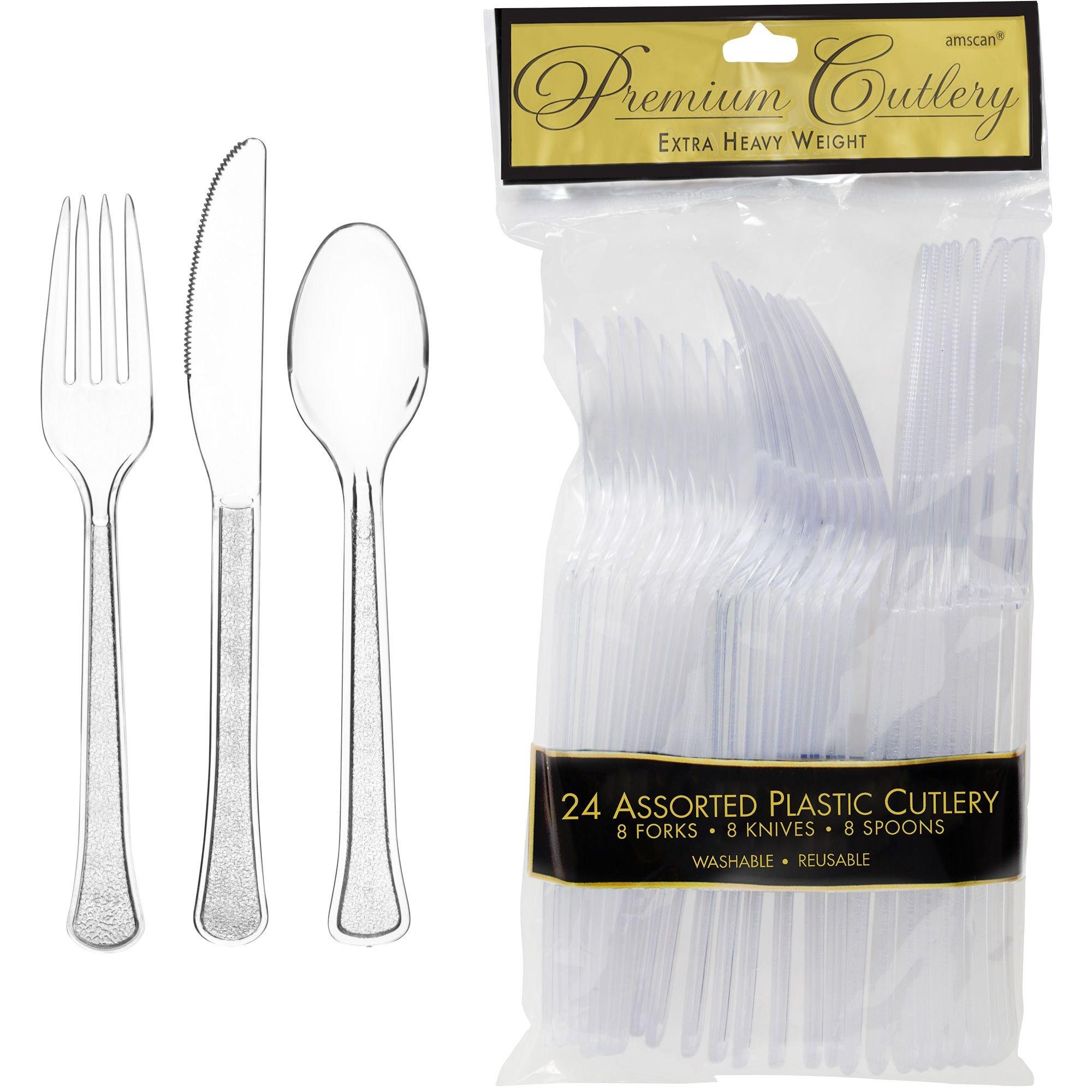 Wholesale Disposable Plastic Tableware Set Clear Plastic Utensil