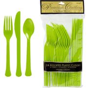 Kiwi Green Premium Plastic Cutlery Set 24ct