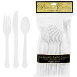 White Premium Plastic Cutlery Set 24ct