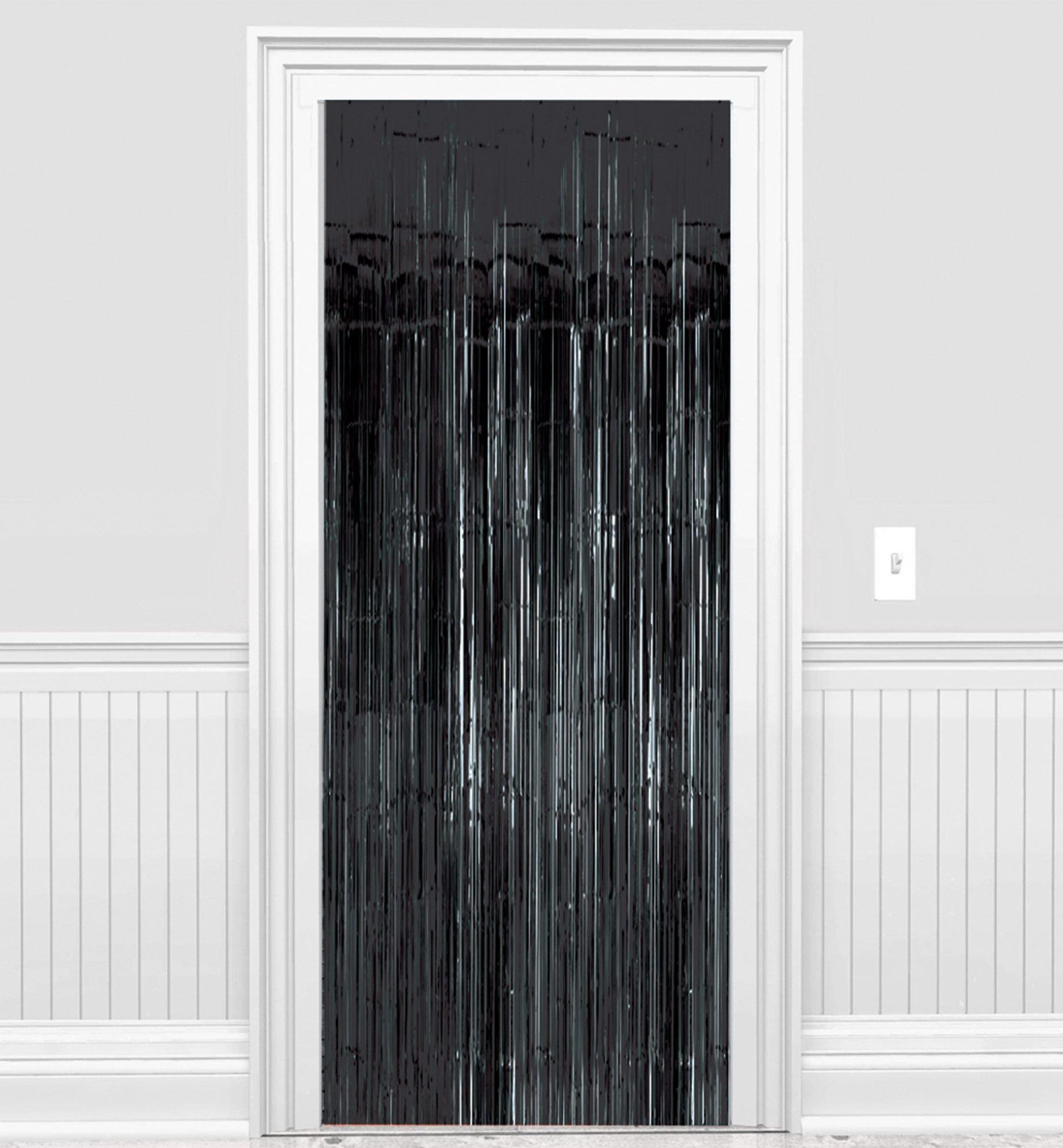 Black Fringe Curtain Backdrop 2mx1m, Black Streamer Curtains, Metallic  Tinsel Foil Fringe, Black Party Decorations, Backdrop Prop 