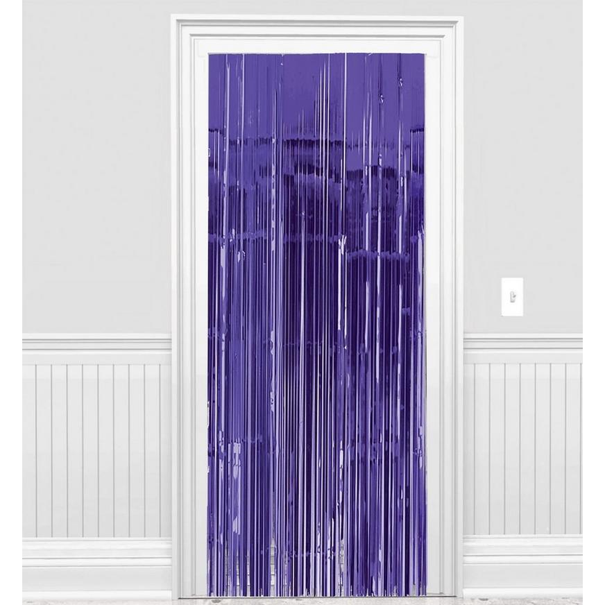 Purple Foil Fringe Doorway Curtain, 3ft x 8ft