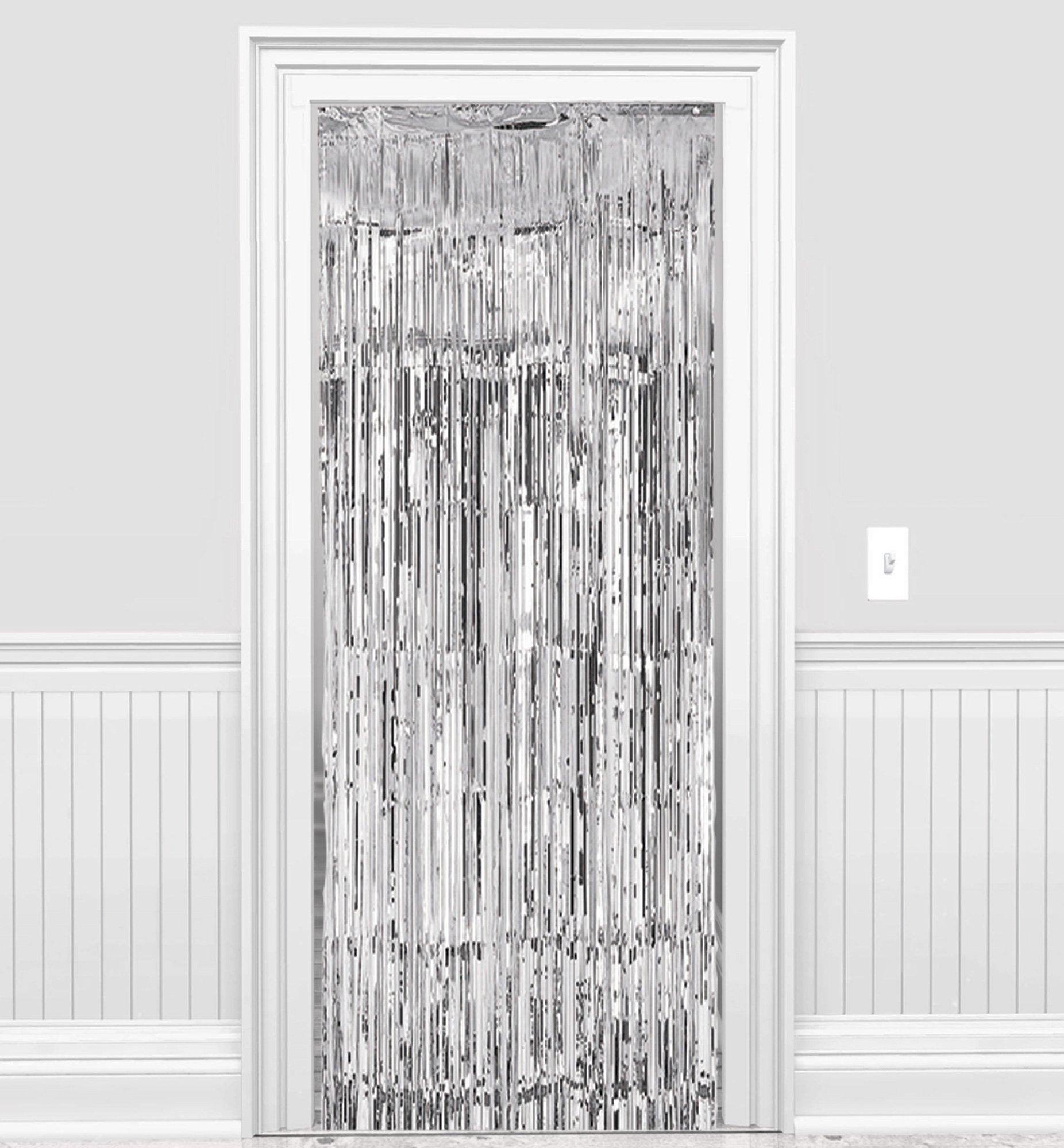 Silver Foil Fringe Doorway Curtain, 3ft x 8ft