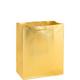Medium Glossy Gold Gift Bag, 7.75in x 9.5in 