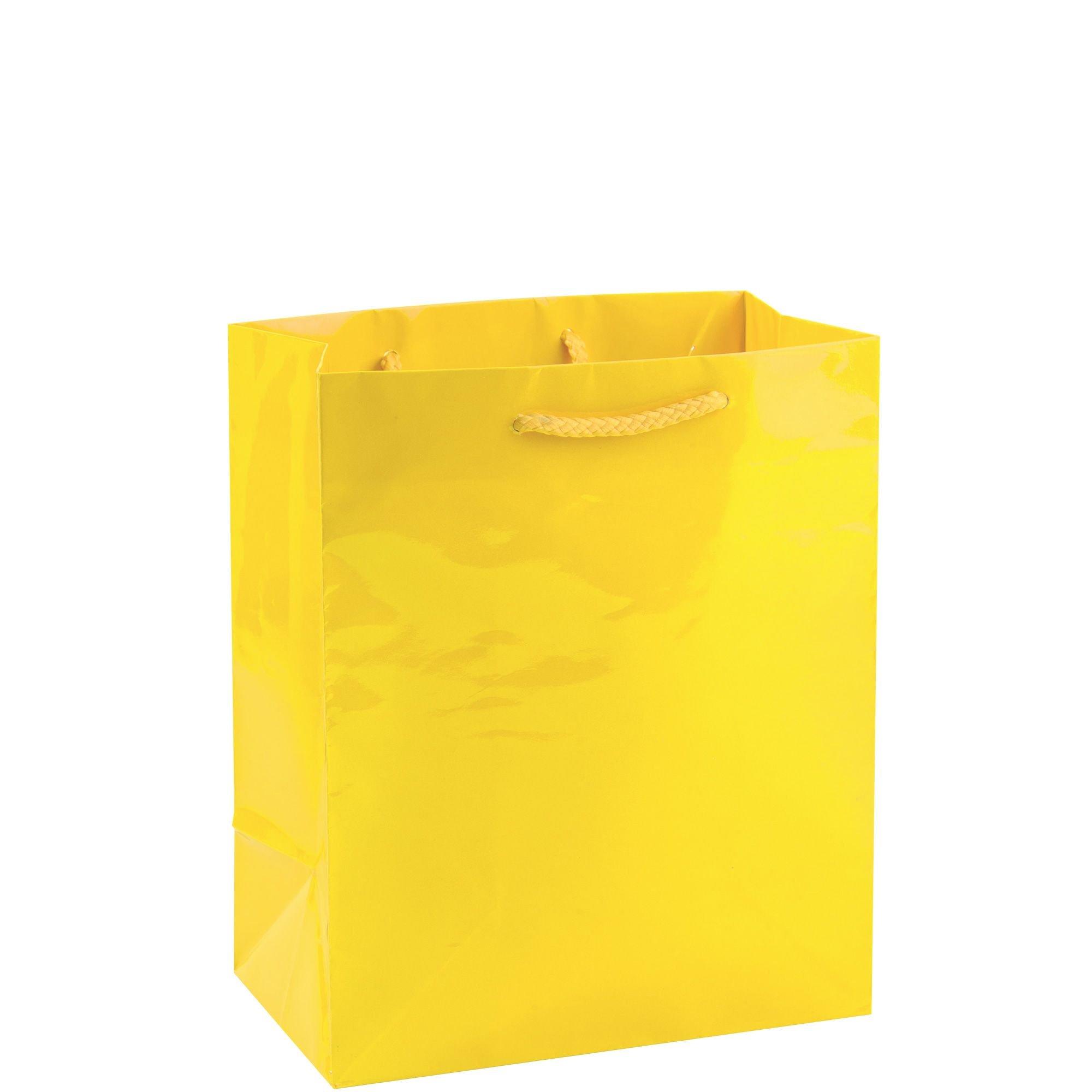 Medium Yellow Paper Gift Bag 8in x 9 1/2in Party City