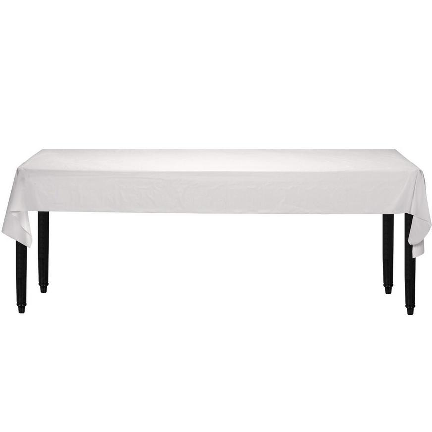 Extra-Long White Plastic Table Cover Roll, 40in x 250ft