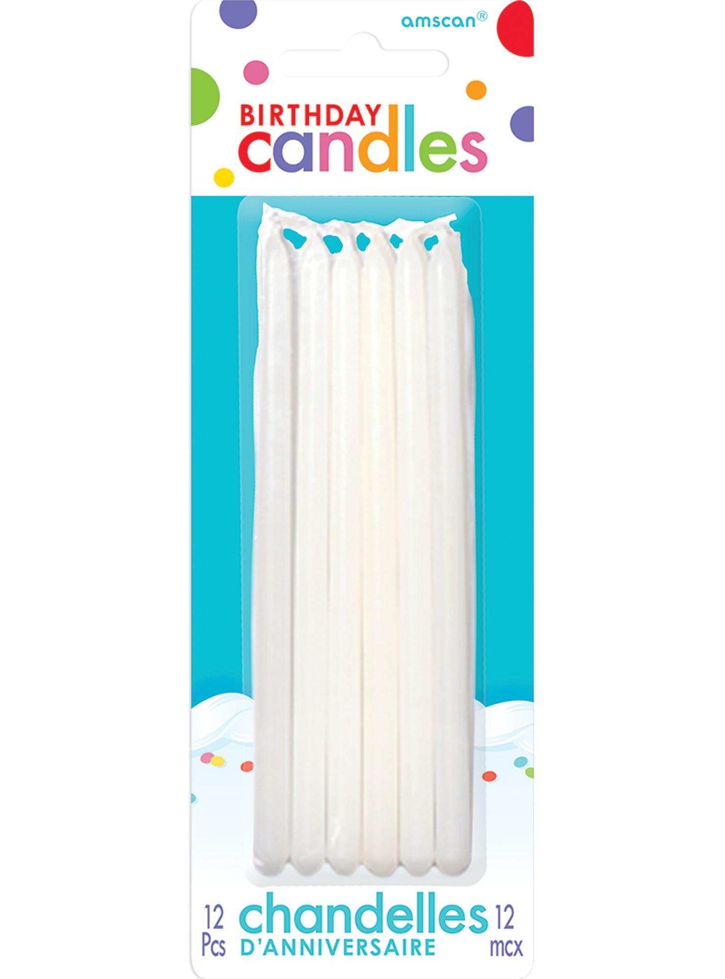 Tall White Birthday Candles 12ct Party City