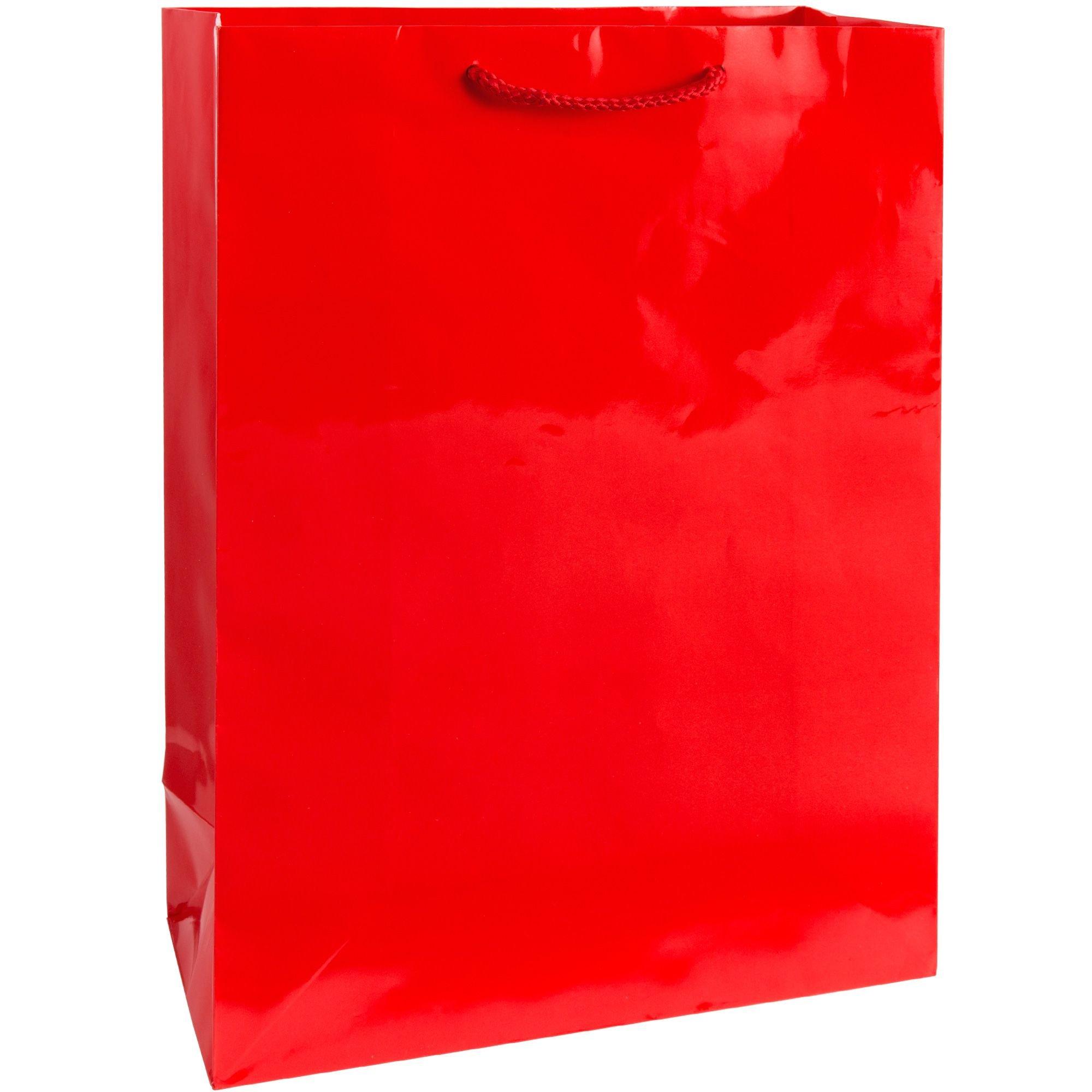 12 1/2 x 17 Bulk 50 Pc. Large Red Ribbon Week Plastic Goody Bags