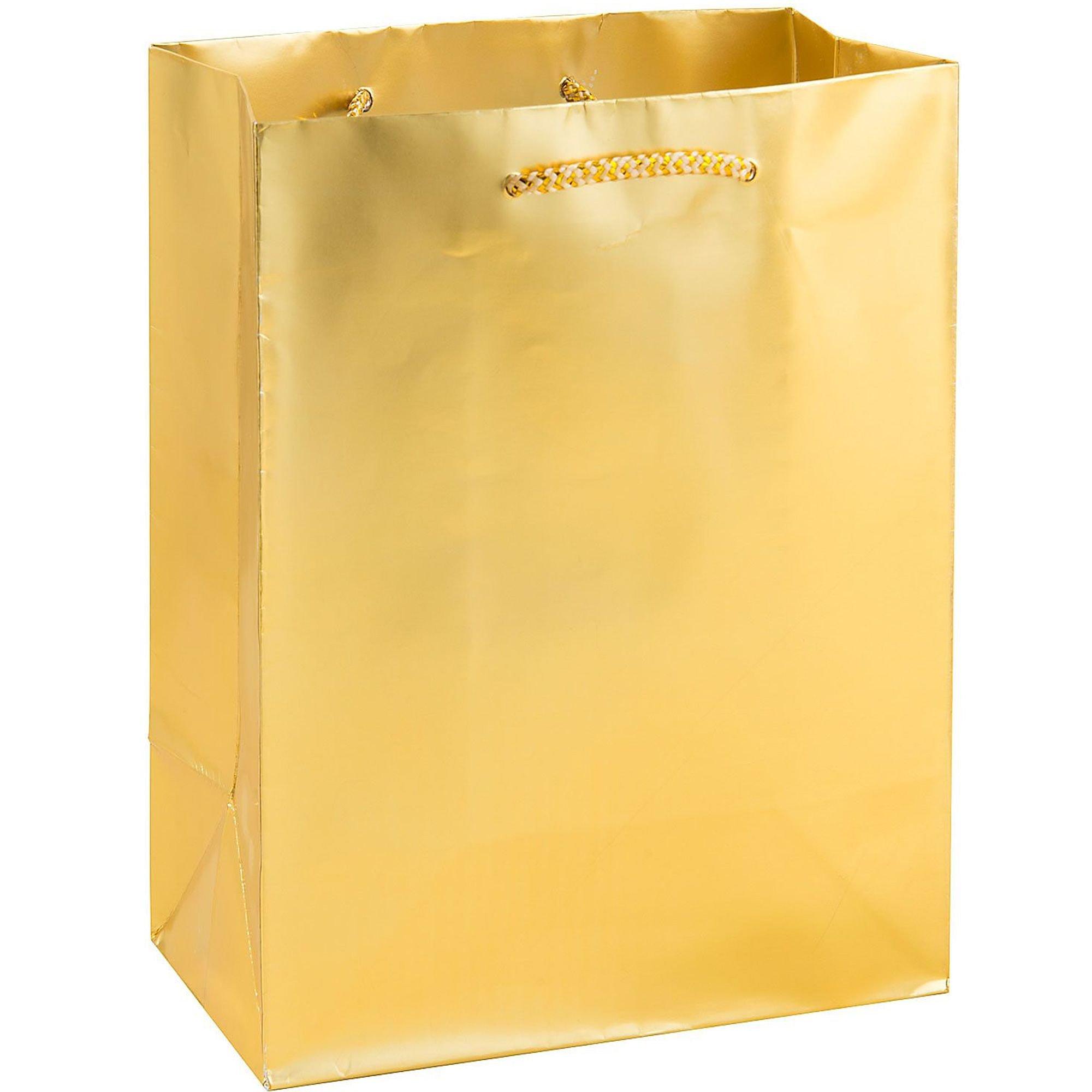 Extra Large Metallic Gold Gift Bag, 12.5in x 17in