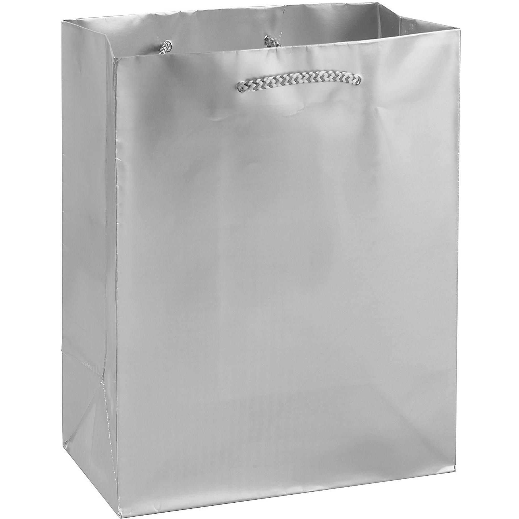 Large Metallic Silver Gift Bag 12 1/4in x 17in Party City