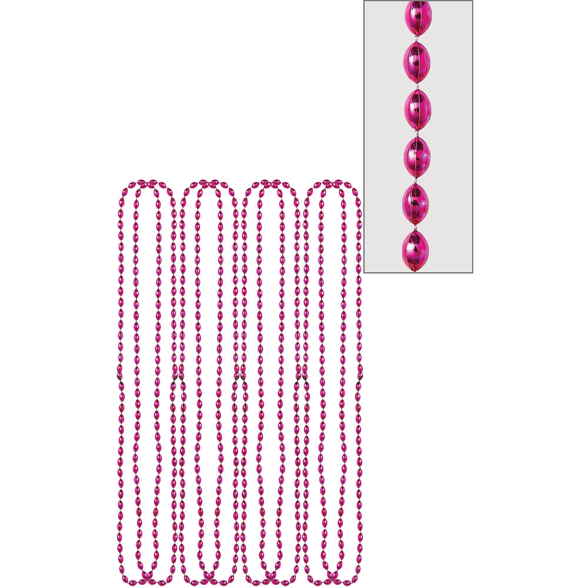 Metallic Pink Bead Necklaces, 8ct