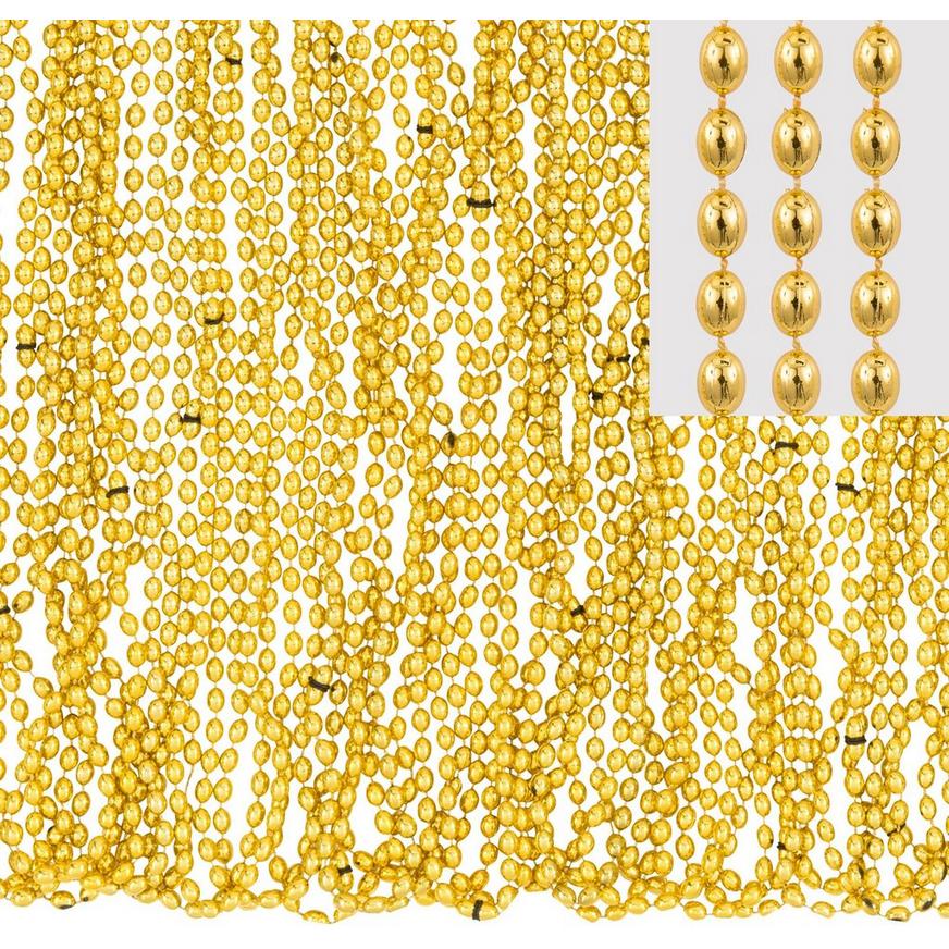 Amscan Bead Necklaces Party Accessory Gold