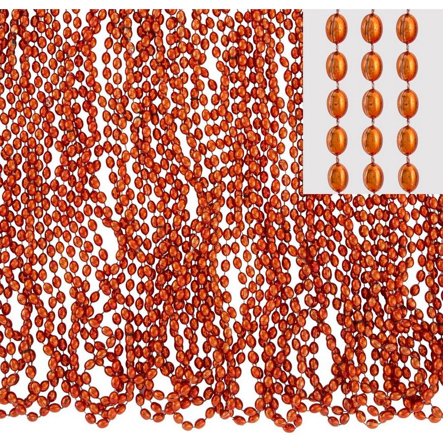 Metallic Orange Bead Necklaces 50ct