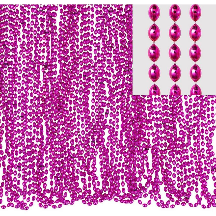 Metallic Pink Bead Necklaces 50ct