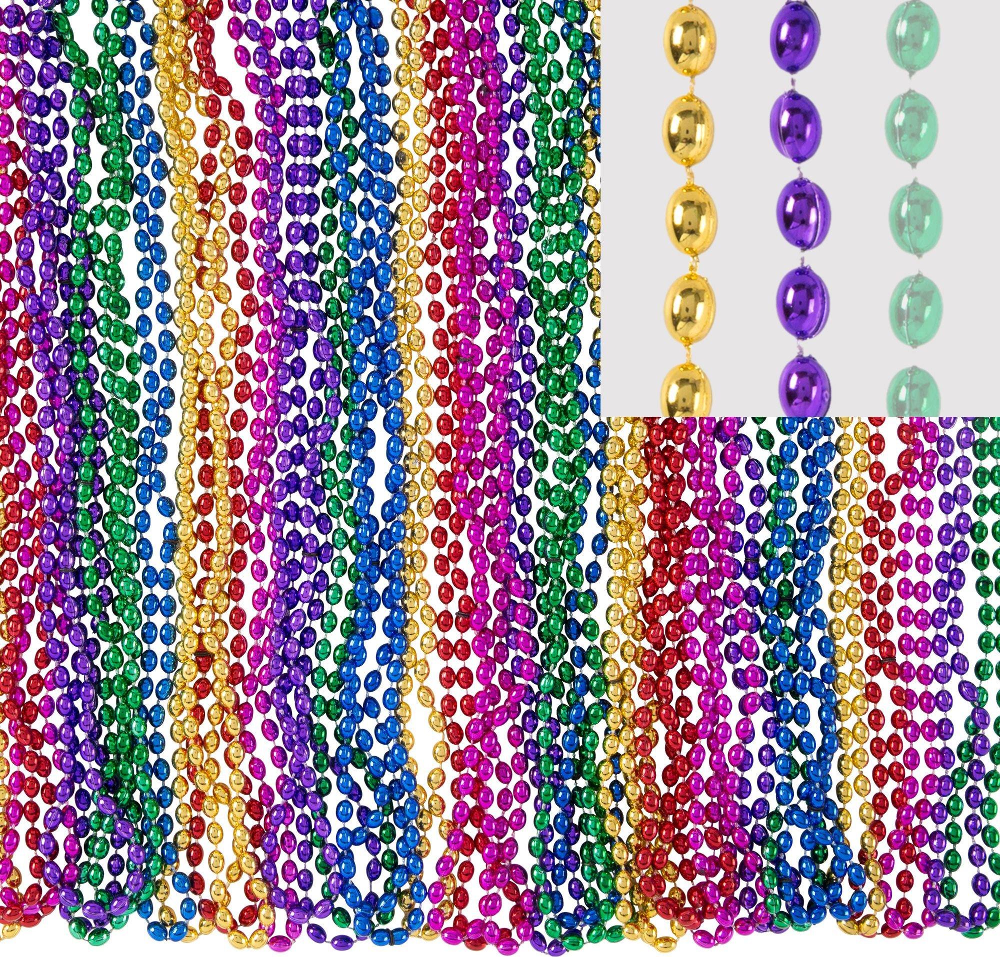 Assorted 33 Necklace 7mm Party Beads - 25 Pack