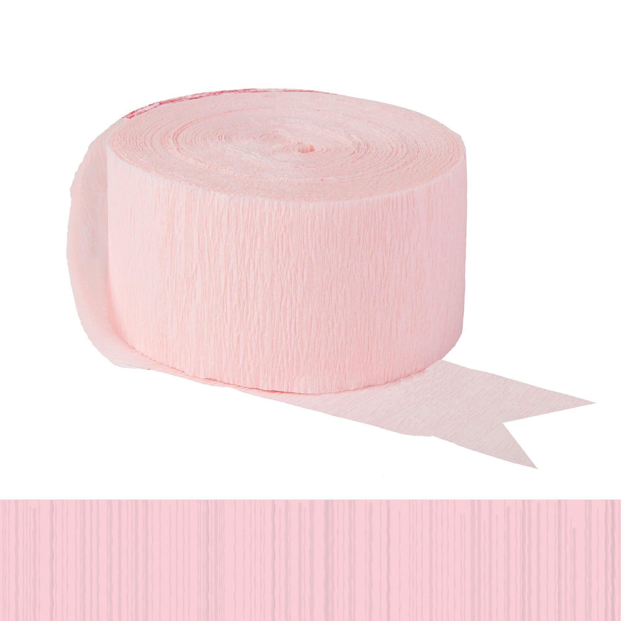 Pastel Pink Crepe Paper Party Streamer Roll, 81ft 