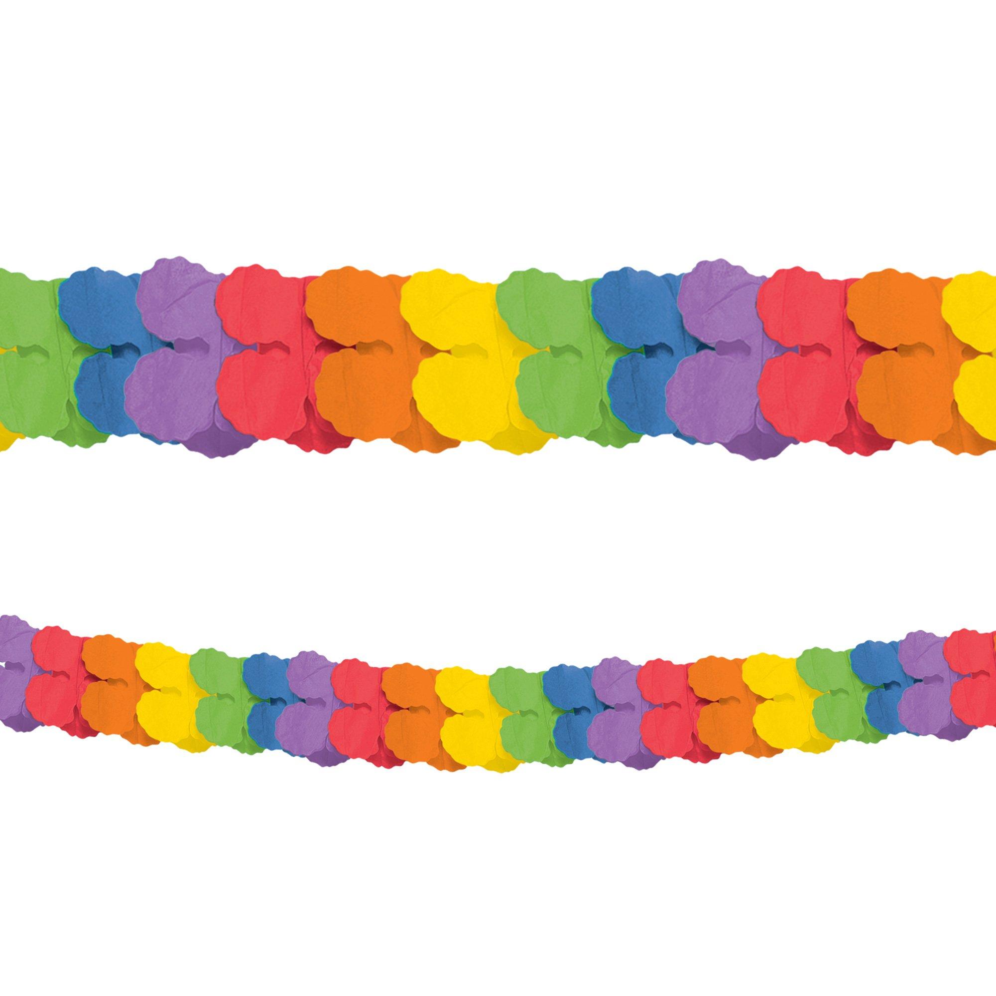 Multicolor Primary Paper Garland, 12ft