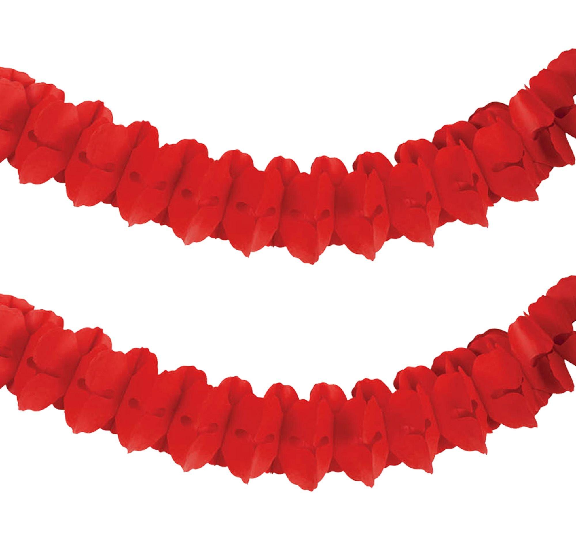 Red Paper Garland 12ft