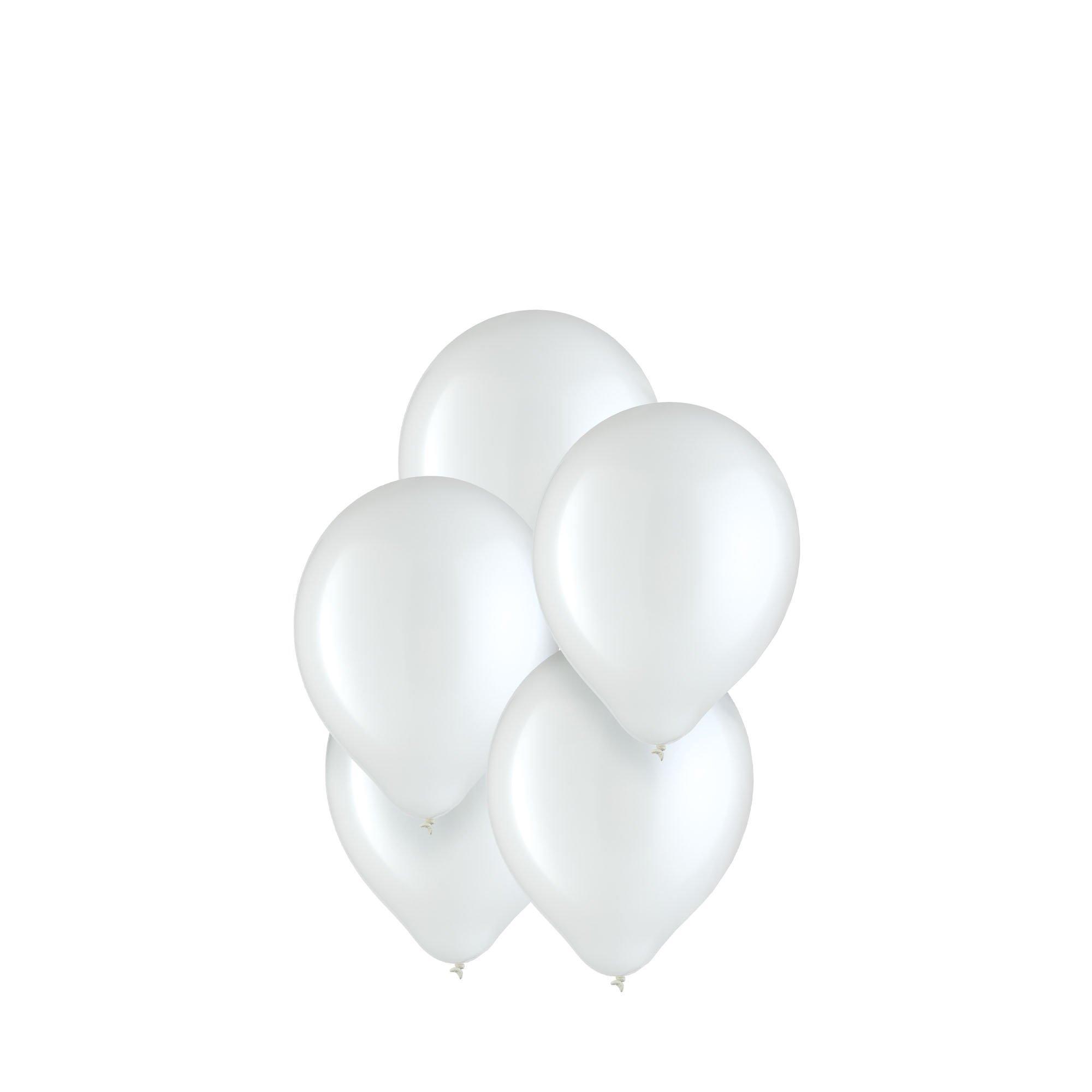 5 ballons transparents confettis blancs