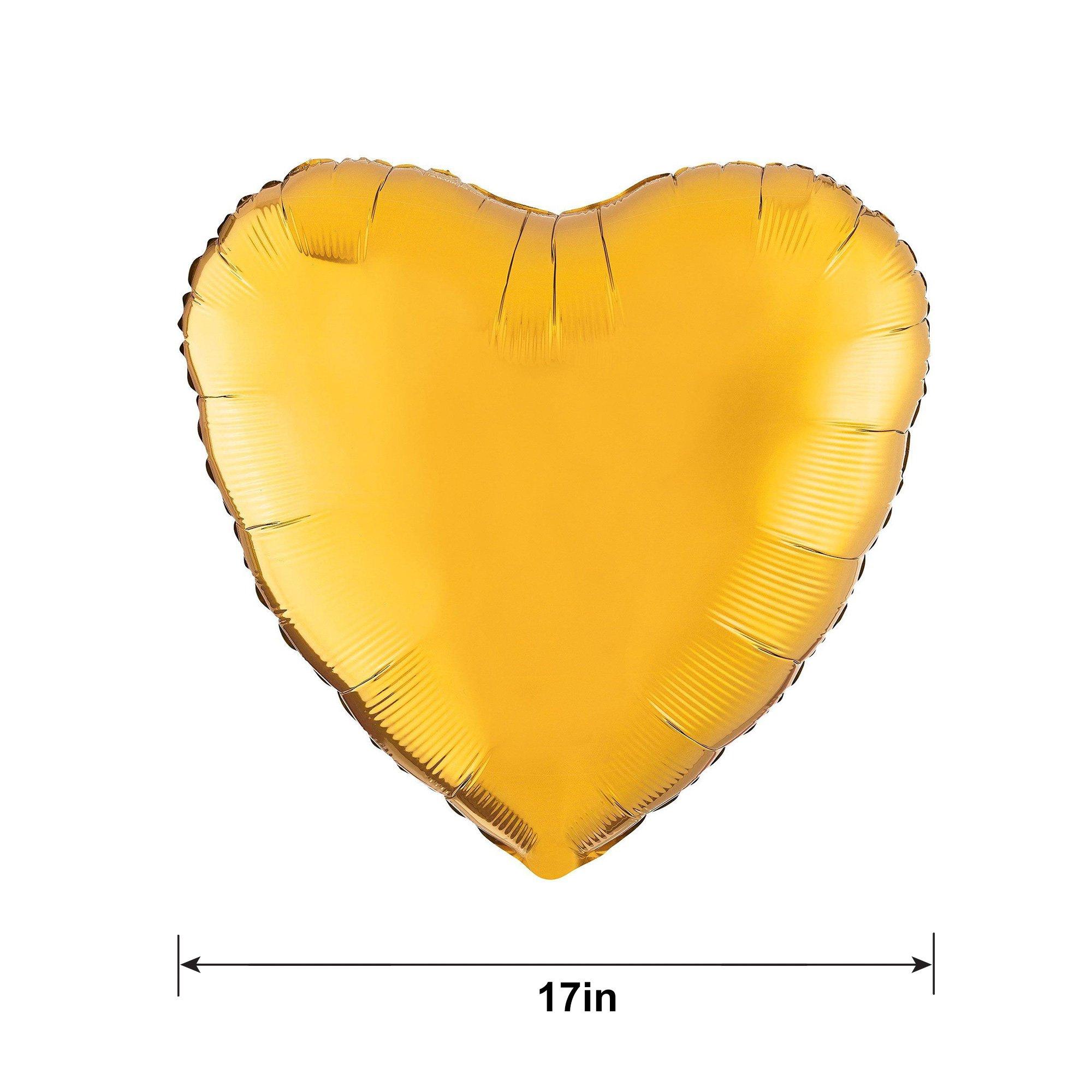 17in Gold Heart Foil Balloon