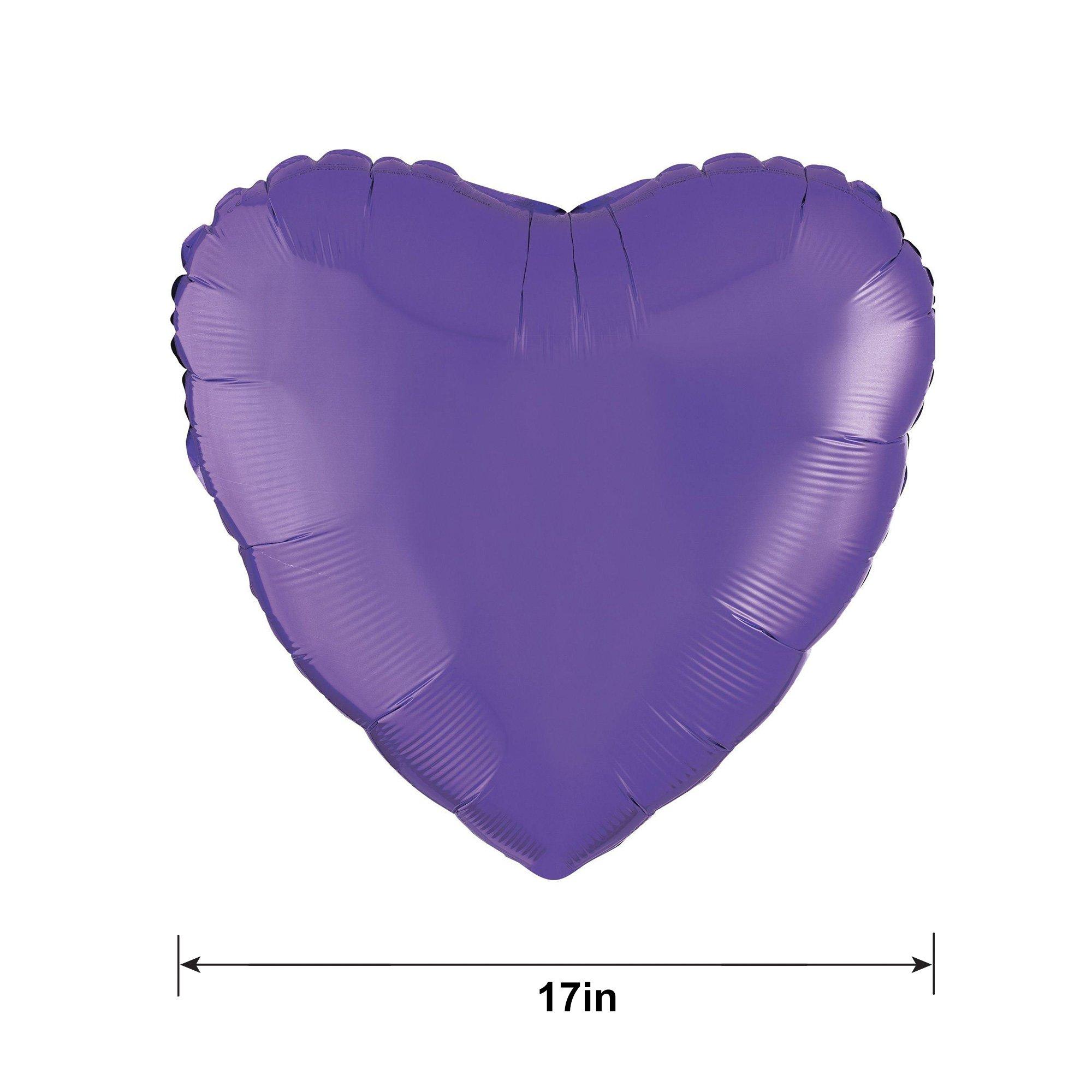17in Purple Heart Foil Balloon