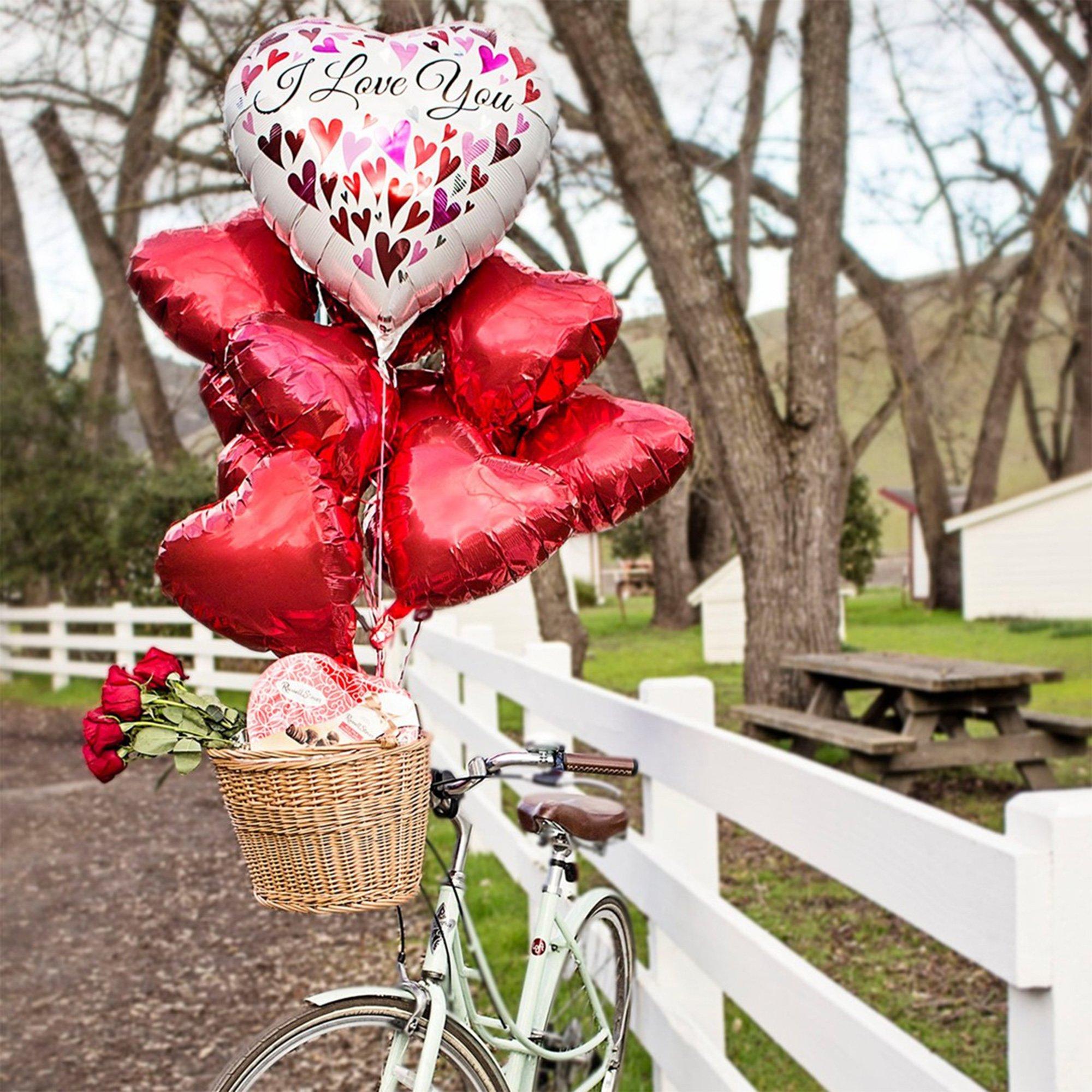 17in Red Heart Foil Balloon