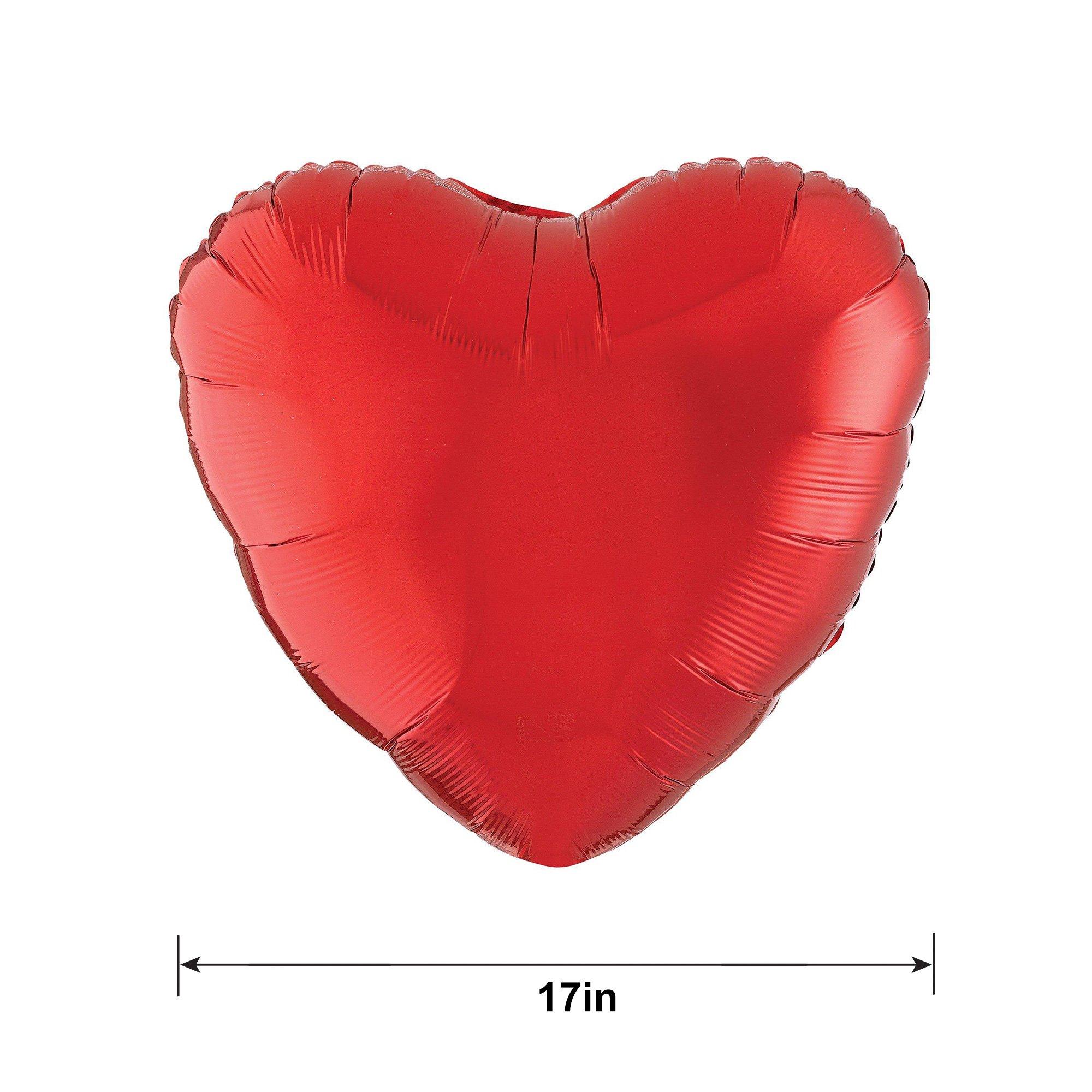 17in Red Heart Foil Balloon