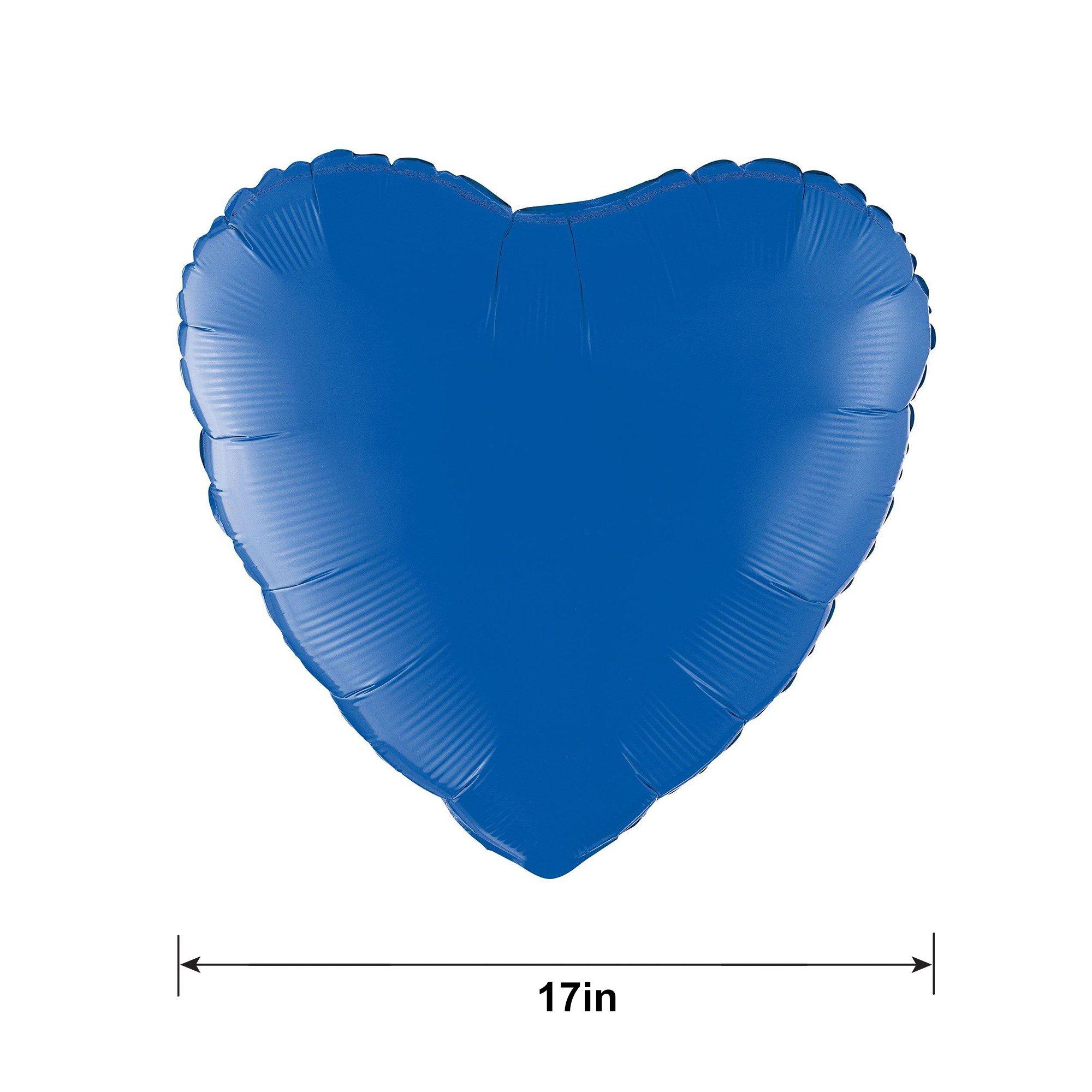17in Blue Heart Foil Balloon