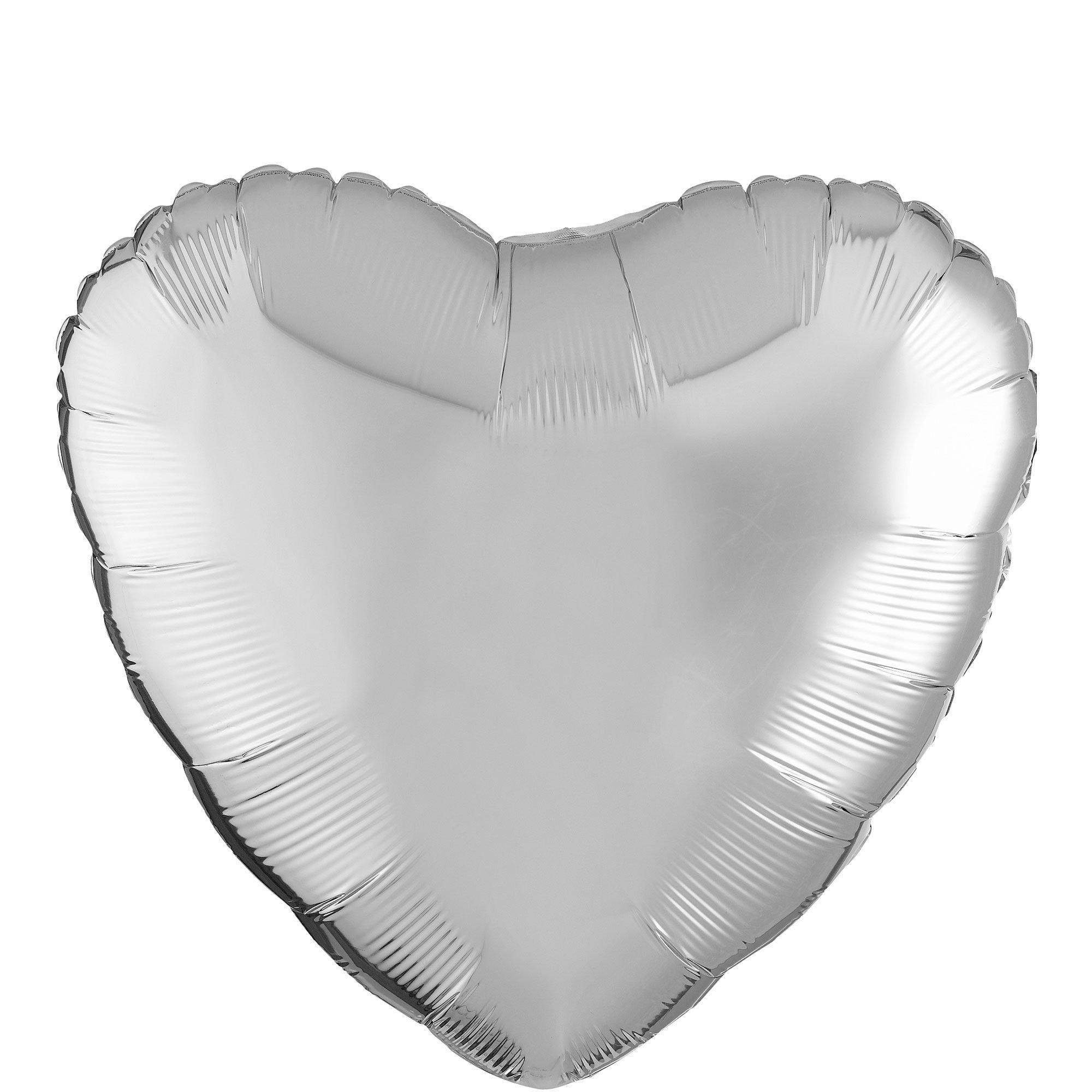 17in Silver Heart Foil Balloon