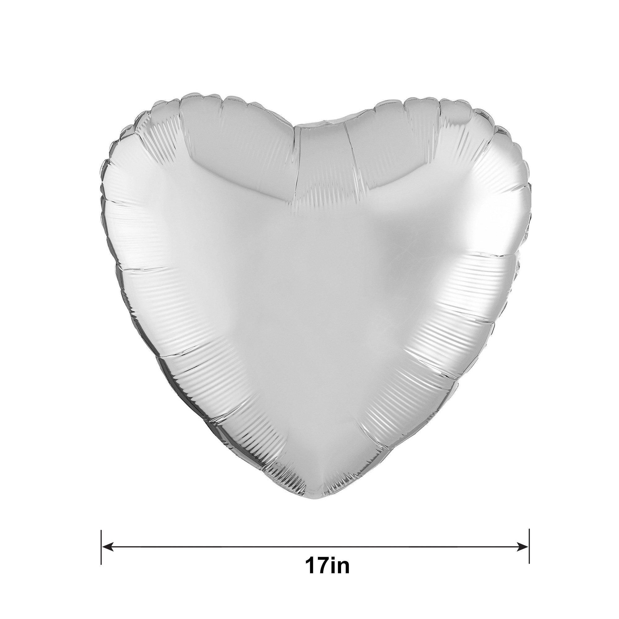 17in Silver Heart Foil Balloon
