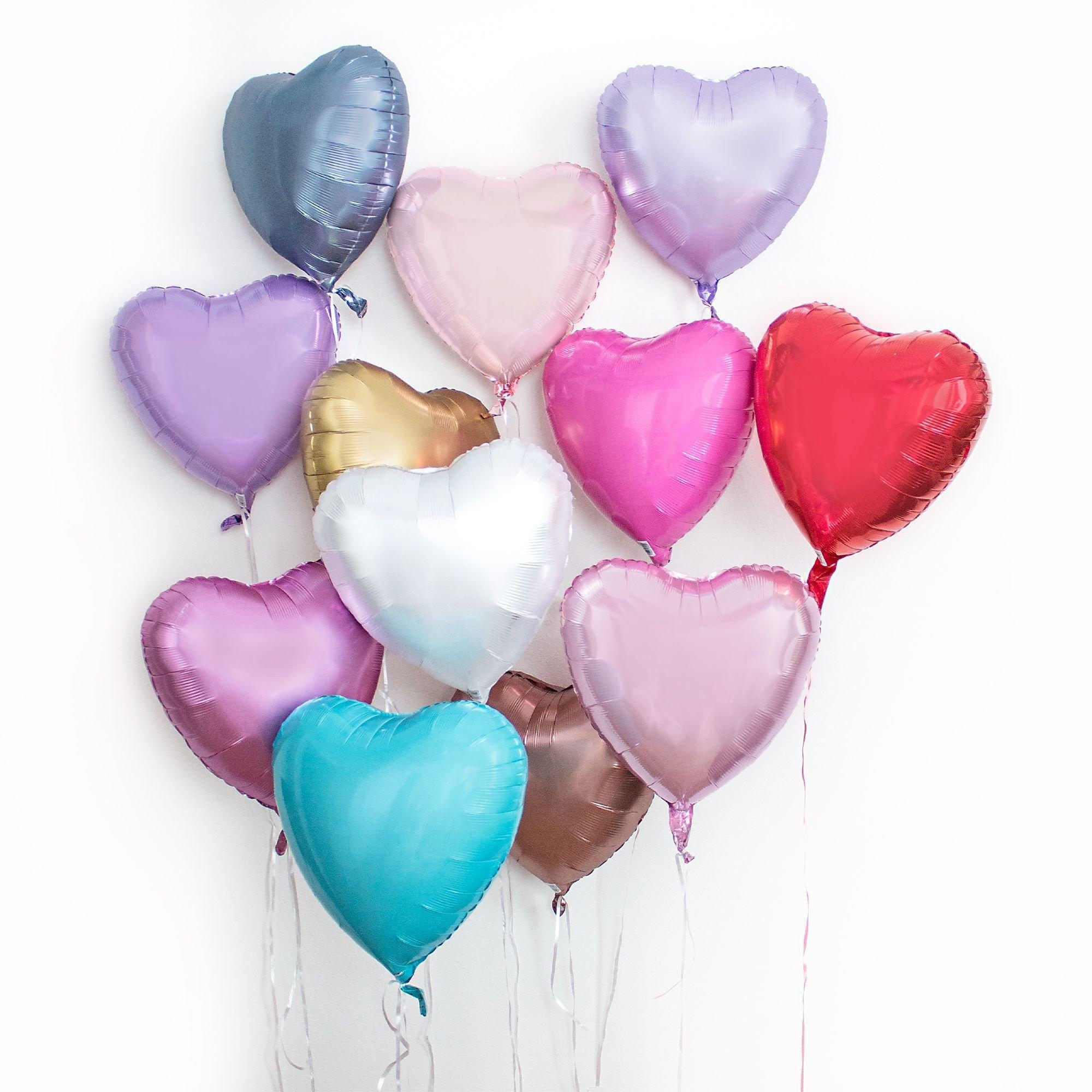 17in White Heart Foil Balloon