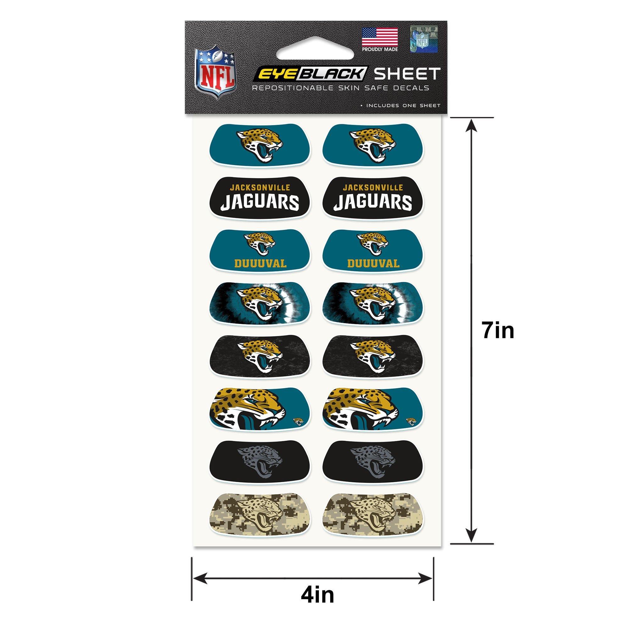 Jacksonville Jaguars Eye Black Stickers, 16ct