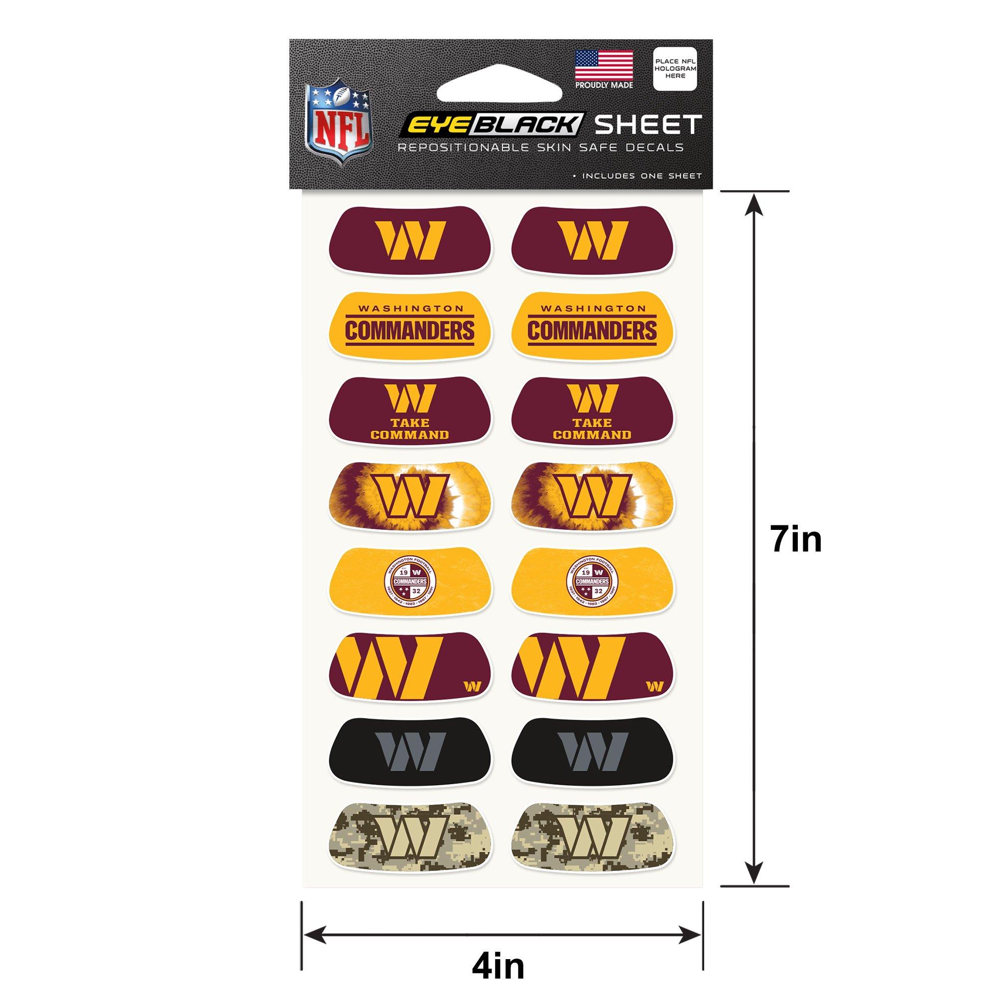 Washington Commanders Eye Black Stickers, 16ct