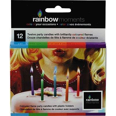 Multicolor Colored Flame Candles 12ct | Party City