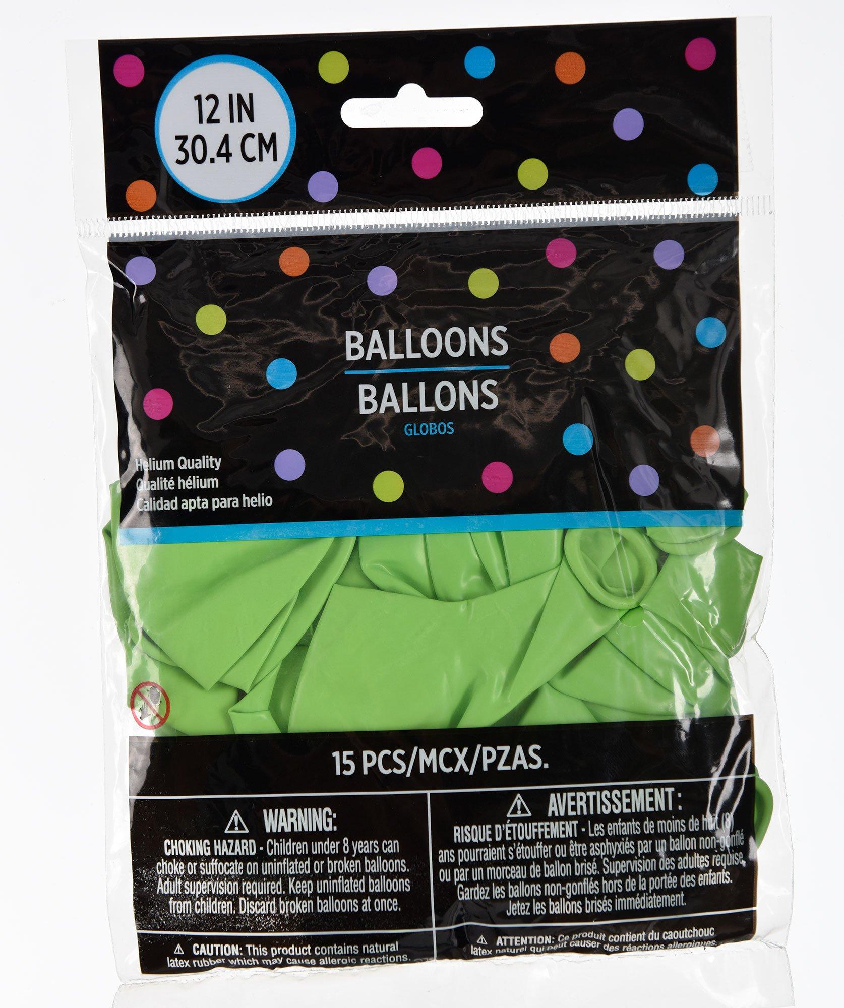15ct, 12in, Kiwi Green Balloons