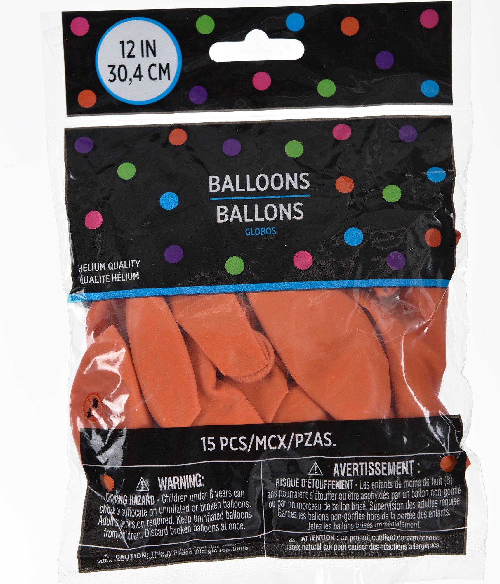 15ct, 12in, Orange Balloons