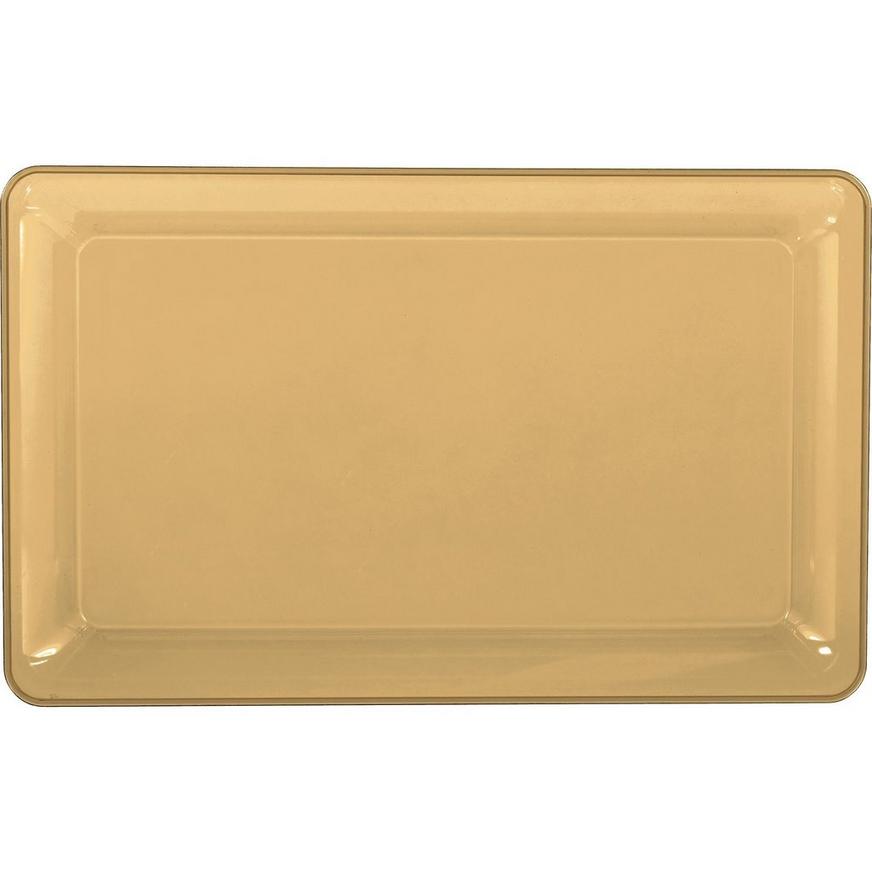 Gold Plastic Rectangular Platter