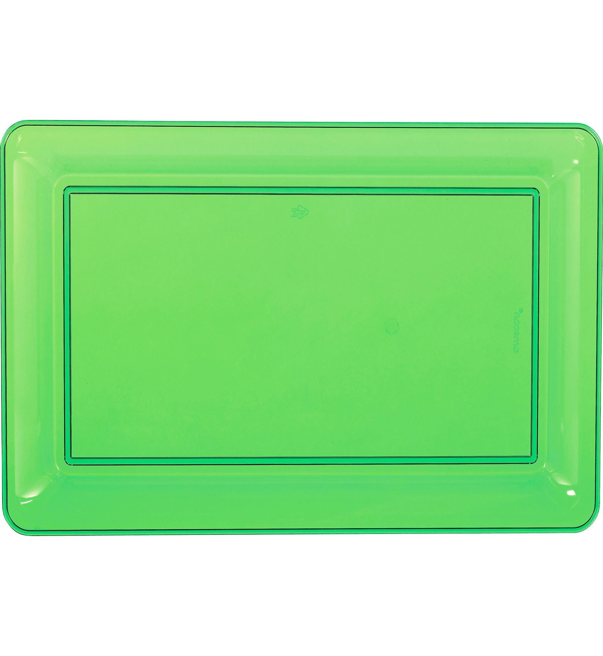 Large Plastic Tray, Rectangle Stackable PP Material Multifunction Food Tray  Light Weight 3PCS for Hotels for Buffet Restaurant(Green)