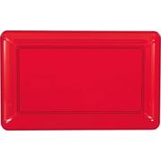 White and Blue Stars  14 x 10” Plastic Serving Tray Red 