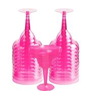 Bright Pink Plastic Margarita Glasses 20ct