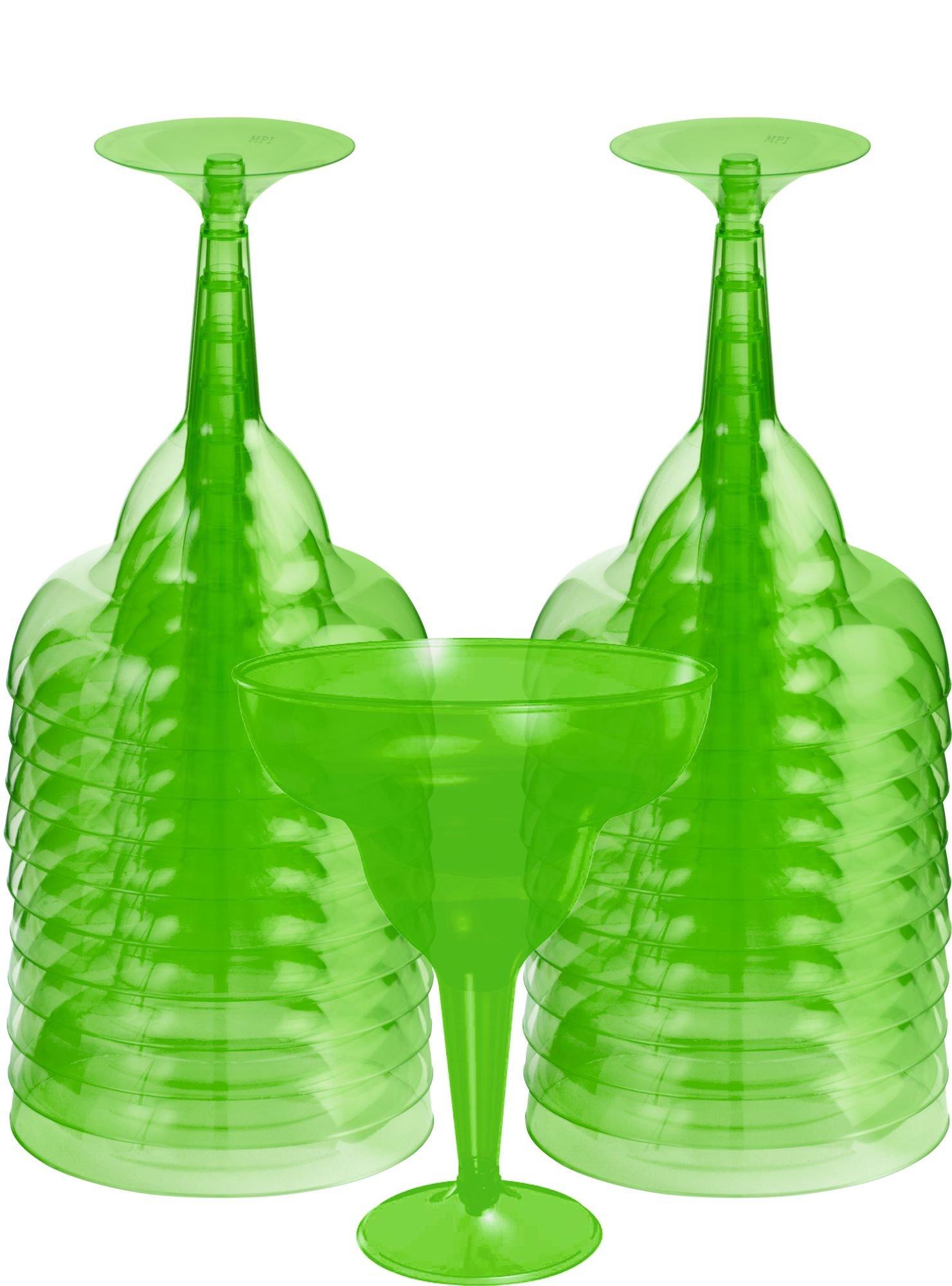 Kiwi Green Plastic Margarita Glasses 20ct Party City