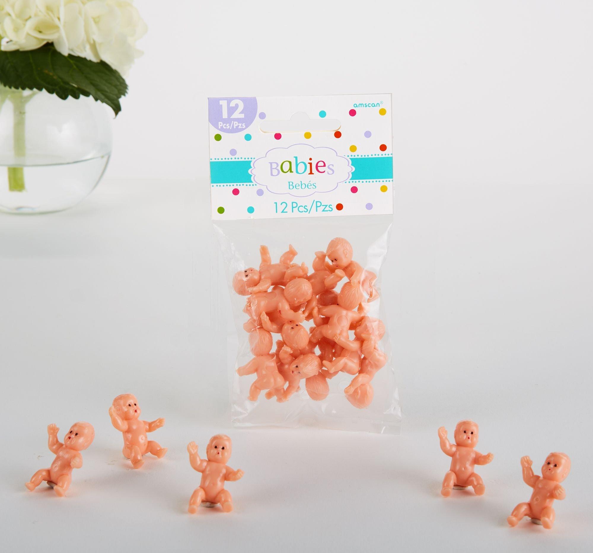 Mini Plastic Babies Baby Shower Favor Charms 12ct